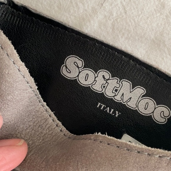 SOFTMOC Italian suede and knit slouch boots - Picture 8 of 10